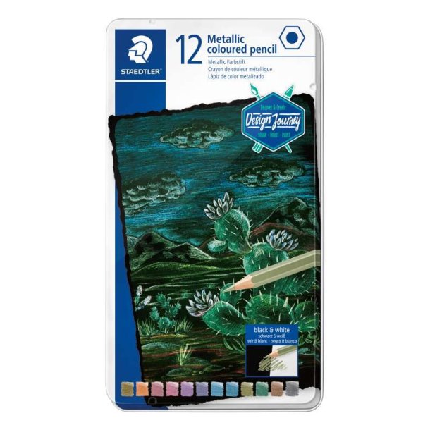 Staedtler Farveblyant st - 12 metallic i assorteret farver - i metalske